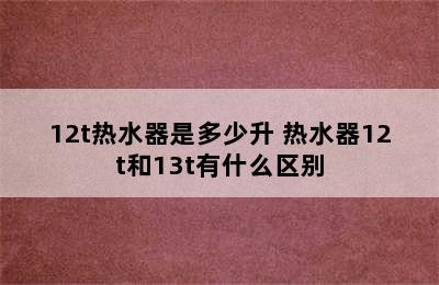 12t热水器是多少升 热水器12t和13t有什么区别